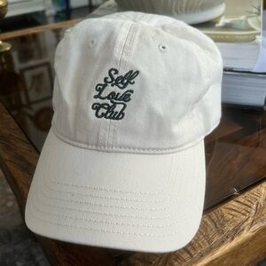 Self Love Club adjustable baseball hat in cream
